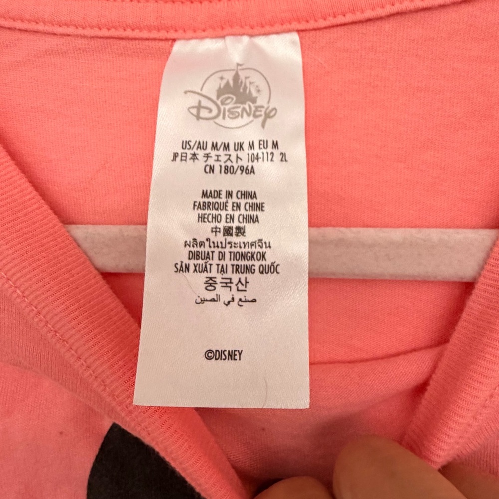 Disney Parks coral long sleeve Mickey Mouse shirt M - Picture 3 of 3